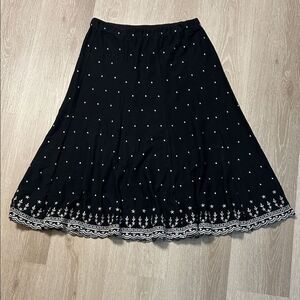 R.Q.T Black Polka Dot Midi Skirt